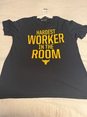 Under Armour Black HeatGear Tee with Yellow Accent